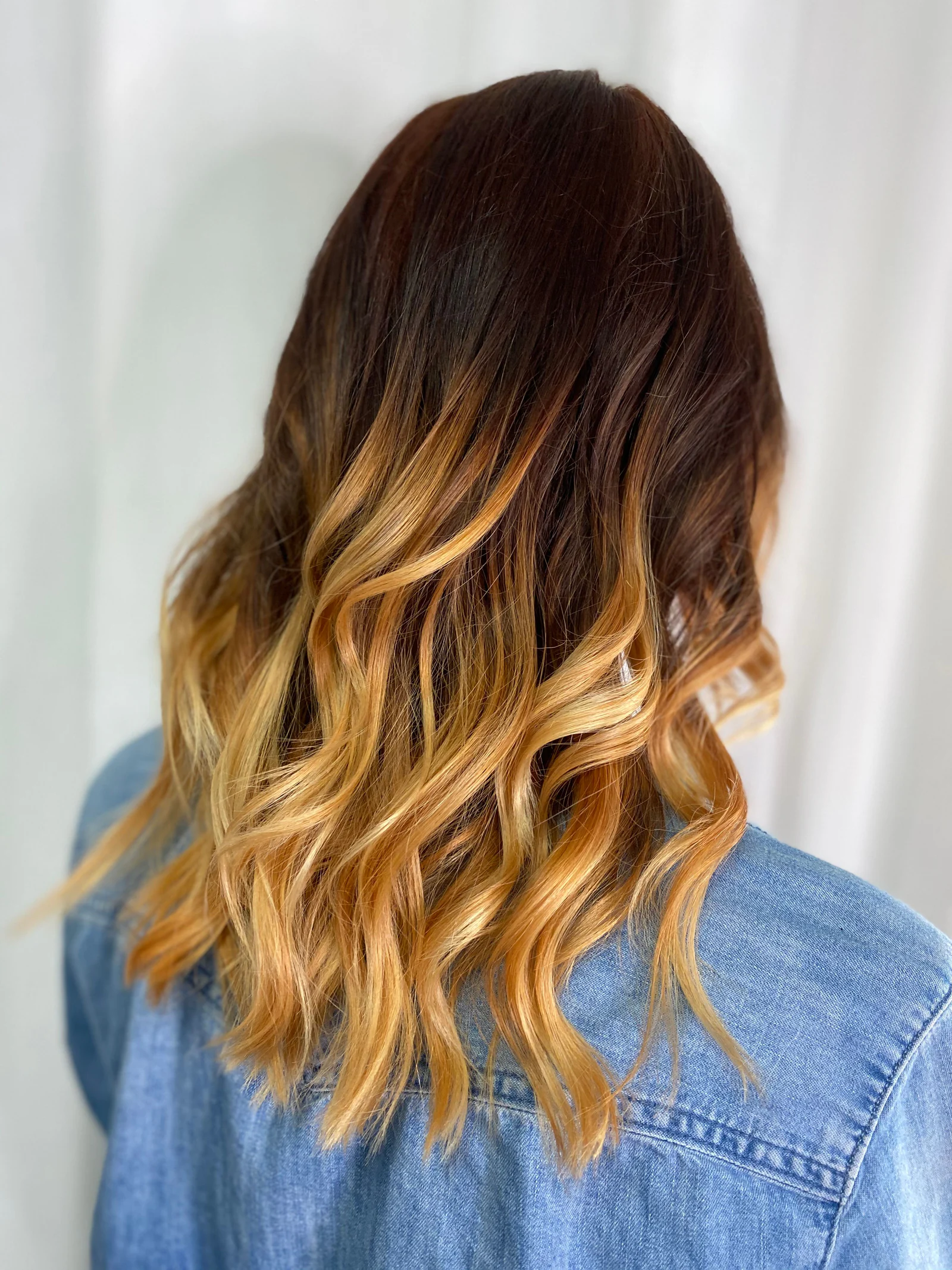 A client's finished balayage, from behind